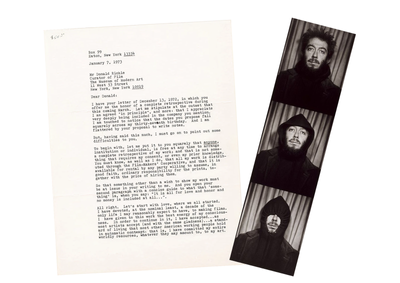 Hollis Frampton letter